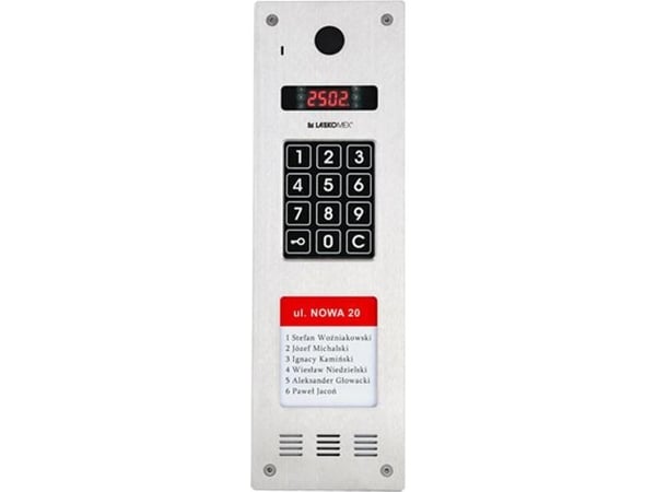 Laskomex Laskomex CP-2533NR-040 vasket vertikalt lydpanel, rustfritt stål, med RFID-leser og LONGER leietakerliste (kompatibel med KAM3-1-modul)