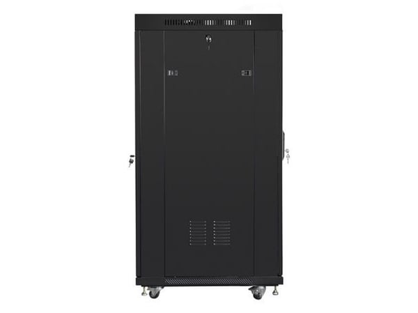 Lanberg - Rack skap - med 4 kjølevifter, display - svart, RAL 9004 - 27U - 19"