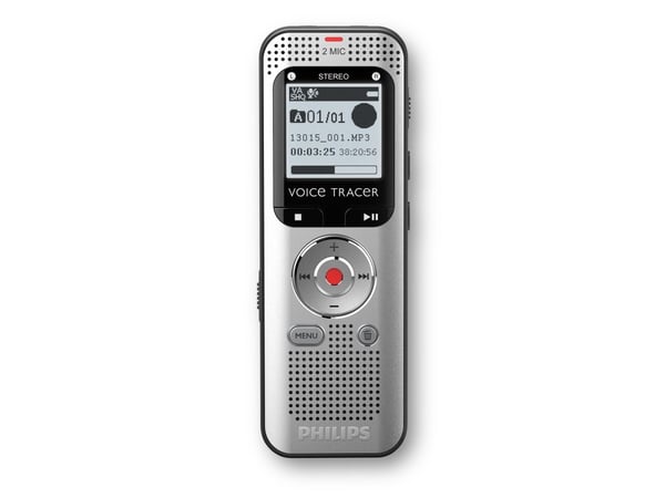 Philips Voice Tracer DVT2015, 2370 t, høy kvalitet (HQ), pulskodemodulering (PCM), standardavspilling (SP), superlang avspilling (SLP), MP3, WAV, 8...