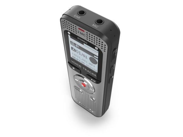 Philips Voice Tracer DVT2015, 2370 t, høy kvalitet (HQ), pulskodemodulering (PCM), standardavspilling (SP), superlang avspilling (SLP), MP3, WAV, 8...
