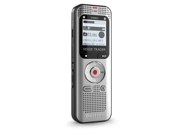 Philips Voice Tracer DVT2015, 2370 t, høy kvalitet (HQ), pulskodemodulering (PCM), standardavspilling (SP), superlang avspilling (SLP), MP3, WAV, 8...