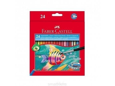 Faber-Castell - Sivellin ja värillinen sivellinsarja - vesiväri (24 kpl)
