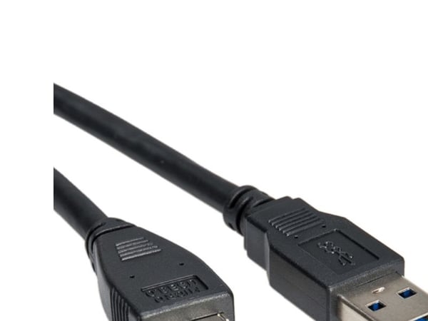 ROLINE 11.02.8874, 2 m, USB A, Micro-USB A, USB 3.2 Gen 1 (3.1 Gen 1), Hankjønn/hankjønn, Sort