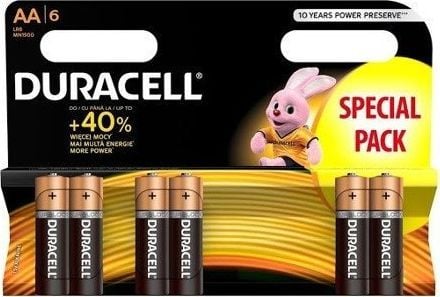 Duracell Basic Pagrindinė AA/LR6 baterijos lizdinė plokštelė po 6