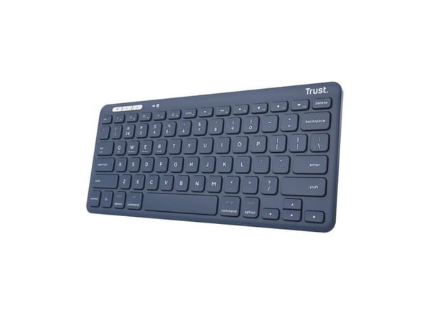 Trust Lyra Compact Wireless - Tastatur - trådløs - USB, 2.4 GHz, Bluetooth 5.0 - QWERTY - USA - tastsvitsj: Scissor-Key - blå