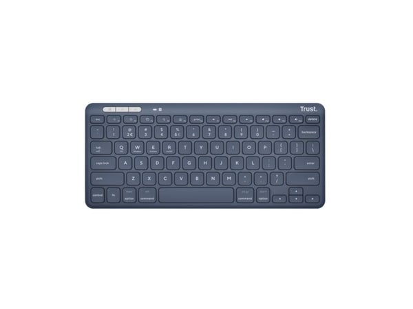 Trust Lyra Compact Wireless - Tastatur - trådløs - USB, 2.4 GHz, Bluetooth 5.0 - QWERTY - USA - tastsvitsj: Scissor-Key - blå
