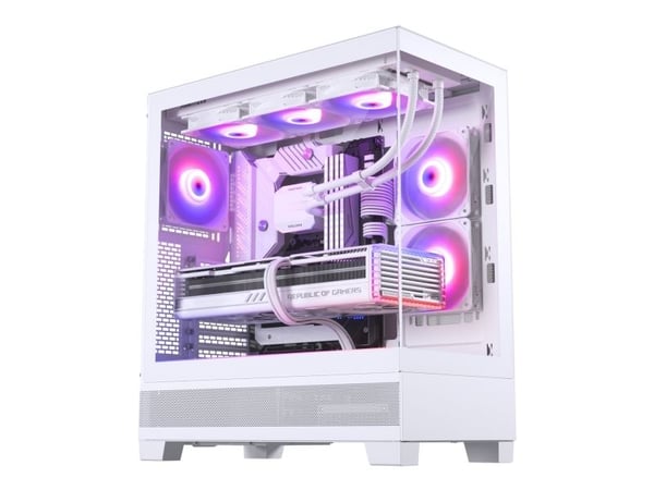 Phanteks XT View - Tower - utvidet ATX (E-ATX) - sidepanel med vindu (herdet glass) - ingen strømforsyning (ATX) - matt hvit - USB/lyd