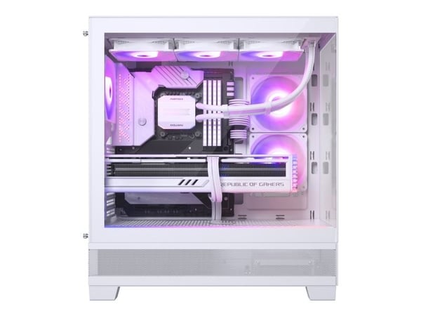 Phanteks XT View - Tower - utvidet ATX (E-ATX) - sidepanel med vindu (herdet glass) - ingen strømforsyning (ATX) - matt hvit - USB/lyd
