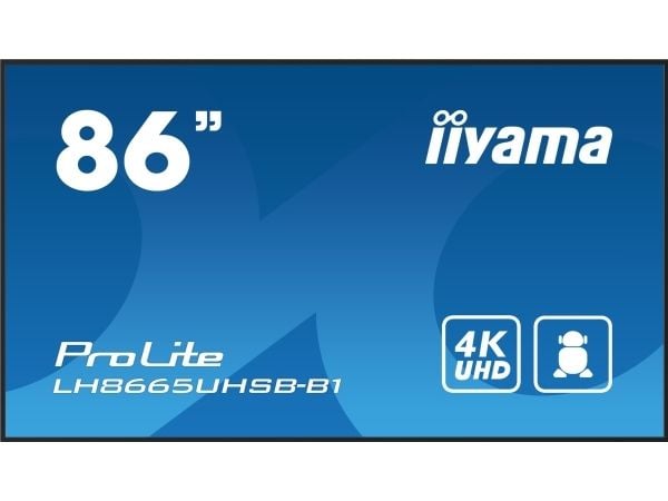 iiyama ProLite LH8665UHSB-B1 - 86" Diagonalklasse LED-bakgrunnsbelyst LCD-skjerm - intelligent skilting - Android - 4K UHD (2160p) 3840 x 2160 - svart