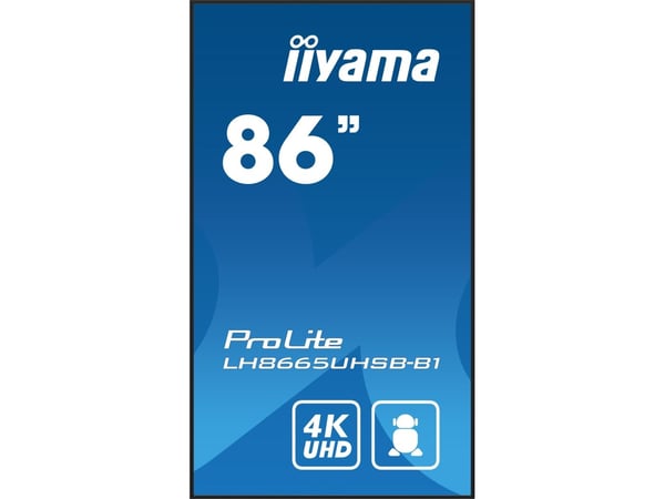 iiyama ProLite LH8665UHSB-B1 - 86" Diagonalklasse LED-bakgrunnsbelyst LCD-skjerm - intelligent skilting - Android - 4K UHD (2160p) 3840 x 2160 - svart