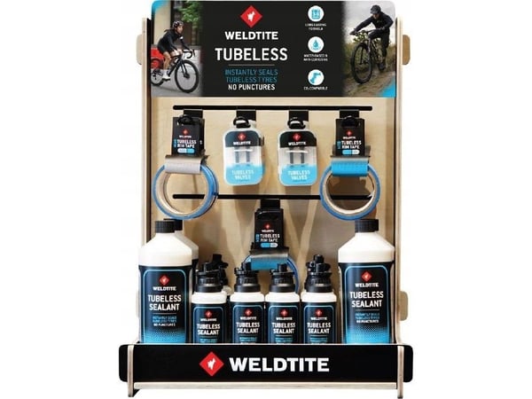 Weldtite display WELDTITE TUBELESS stand + TUBELESS produktssett (00018+00054) 34 produkter (NY)