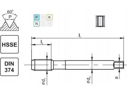 Fanar TAP M 8x1 DIN-374B (6H) HSSE 800