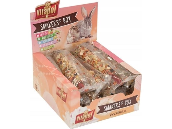Vitapol SMAKERS-boks for gnagere og kaniner, 12 stk Vitapol SMAKERS-boks for gnagere og kaniner, 12 stk