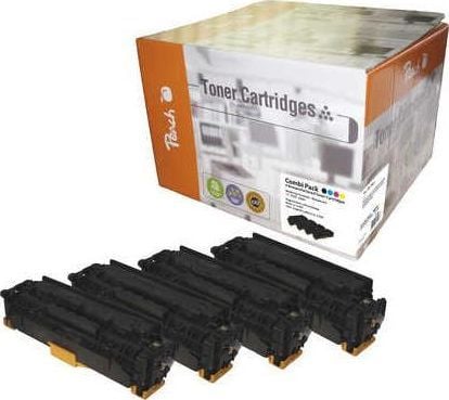 Peach Combi-Pack - 4-pack - høykapasitets - svart, gul, cyan, magenta - kompatibel - gjenfabrikert - tonerpatron (alternativ for: HP 312A, HP 312X)...