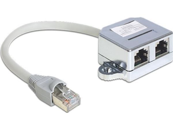 DeLOCK 65441, 0,15 m, RJ-45, 2 x RJ-45, Harmaa