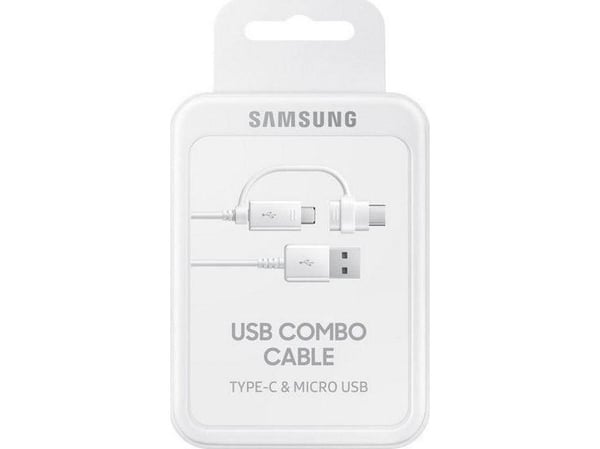 Samsung USB-kabel USB-A til microUSB + USB-C hvit (SMG207WHT)