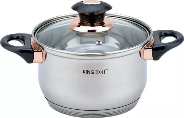 Kinghoff gryte-/kastrulesett i rustfritt stål 12 deler Kinghoff KH-1767 med stekepanne og kjele til induksjon/gass