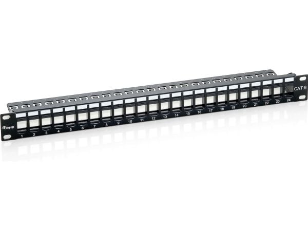 Equip 769224, Cat6, Musta, Telinekiinnitys, 1U, 44 mm, 483 mm