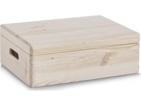 Zeller oppbevaringsboks i furu med lokk 30x40x14 cm