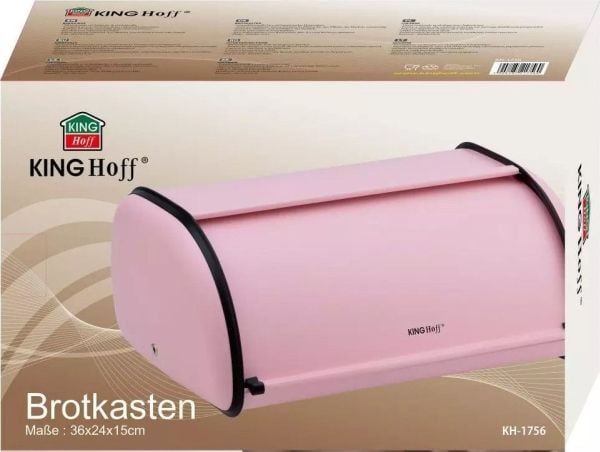 KingHoff metallinen leipälaatikko KINGHoff 1756 leipälaatikko teräs vaaleanpunainen