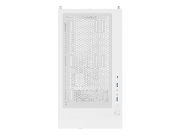 Genesis Diaxid 605 - Midi-tårn - ATX - sidepanel med vindu (herdet glass) - ingen strømforsyning (ATX) - hvit - USB/lyd