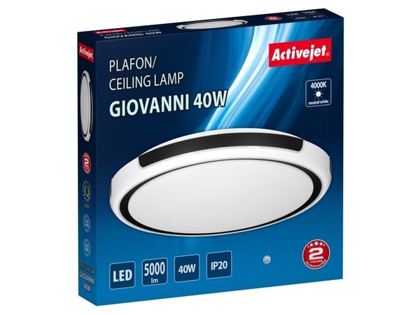 Activejet AJE-GIOVANNI 40W, 60 ampuller, LED, Ikke-utskiftbare pærer, 4000 K, 5000 lm, IP20