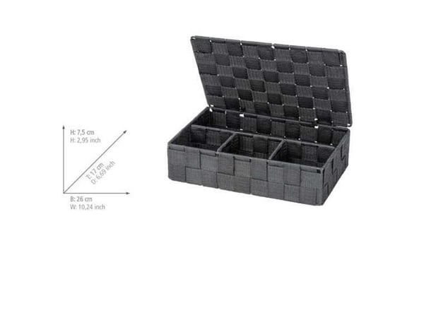 WENKO 24223100, Lager kurv, Grå, Rektangulær, Polyuretan (PU), Polyvinylklorid (PVC), Monokromatisk, Innendørs