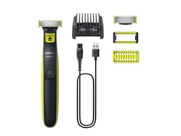 Philips Norelco OneBlade OneBlade QP2824/20 Kasvot + runko, Parranajokone, harmaa, lime, muotoa seuraava tekniikka, kaksoissuojajärjestelmä, alkupe...