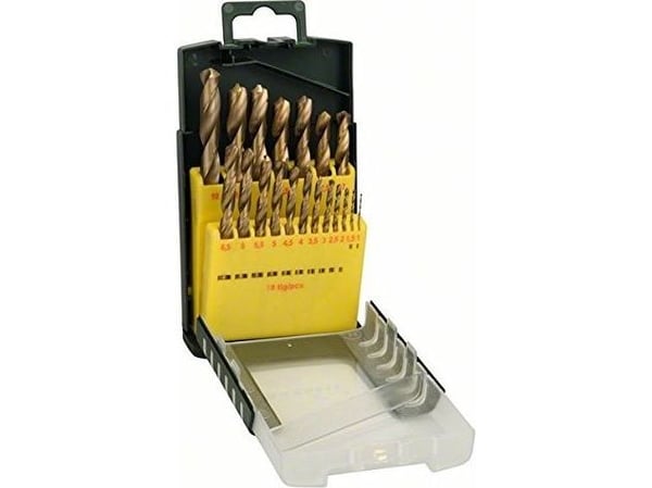 Bosch HSS-TiN - Borsett - for metall - 19 deler - 1-10 mm