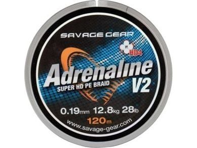 Savage Gear flätlina HD4 Adrenaline V2 120 m 0,22 mm 15 kg grå (54831)