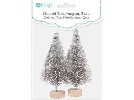 Julepynt Dalprint Dekorative juletrær DPCRAFT 8cm 2 stk. sølv