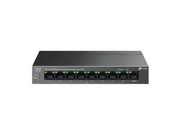 TP-Link LiteWave LS109P, Hallitsematon, Fast Ethernet (10/100), Power over Ethernet -tuki, Seinäkiinnitteinen