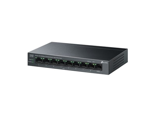 TP-Link LiteWave LS109P, Uhåndtert, Fast Ethernet (10/100), Strøm over Ethernet (PoE), Kan monteres på vegg