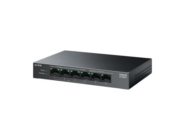 TP-Link LiteWave LS106LP, Uhåndtert, Fast Ethernet (10/100), Strøm over Ethernet (PoE), Kan monteres på vegg