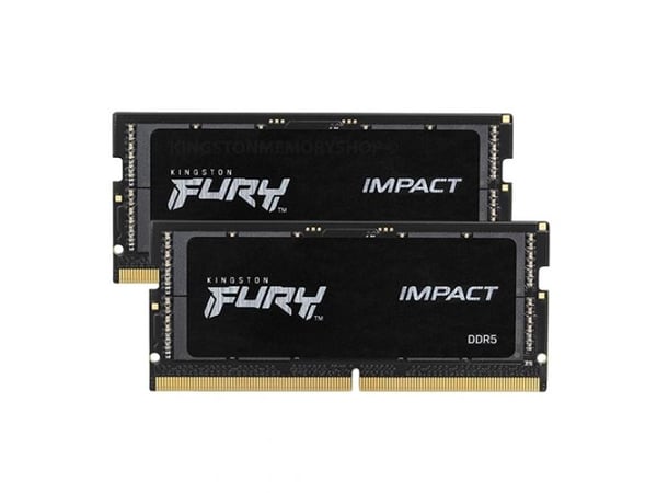 Kingston FURY Impact - DDR5 - sett - 64 GB: 2 x 32 GB - SO DIMM 262-pin - 4800 MHz / PC5-38400 - CL38 - 1.1 V - ikke-bufret - on-die ECC