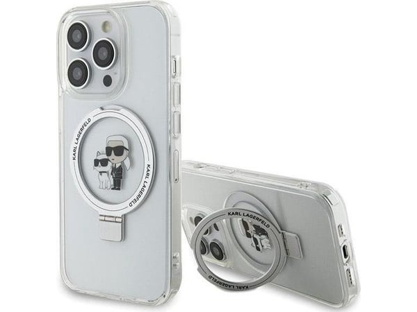 Karl Lagerfeld KLHMP13XHMRSKCH iPhone 13 Pro Max 6,7" hvit/hvit hardcase Ringstativ Karl&amp;Choupettte MagSafe