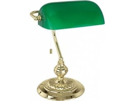 Eglo Banker - Skrivebordslampe - 1 sokkel - E27 - grønn, messing