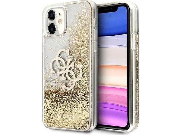 Guess Liquid Glitter 4G Big Logo - Etui iPhone 11 (zloty)