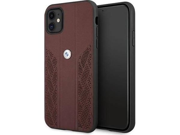 Mobildeksel BMW BMHCN61RSPPR til iPhone 11 6,1"/XR, rød hardcase i lær - Curve Perforate