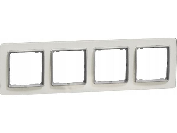 Schneider Electric, Sedna Elements, 4-jakkukehys, valkoinen lasi, lasiefekti, SDD360804 Schneider Electric, Sedna Elements, 4-jakkukehys, valkoinen lasi, lasiefekti, SDD360804