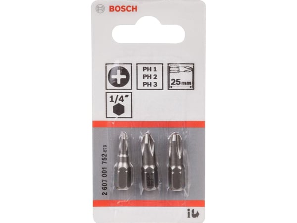 Bosch BITS PH1/2/3 L:25MM 3 st