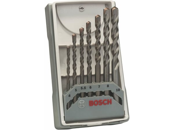 Bosch CYL-3 - Borsett - for betong, murverk, kalkstein, stein, kunstig stein - 7 deler - lengde: 75 mm, 85 mm, 100 mm, 120 mm
