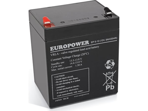 Europower batteri 12V 5Ah AGM Europower EP5-12