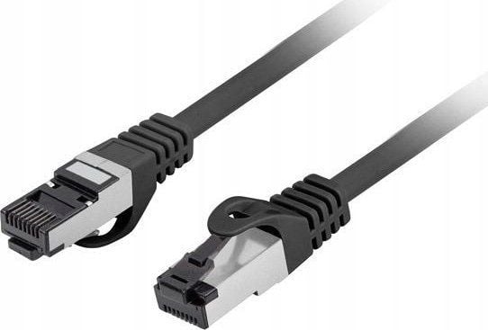 Lanberg - Koblingskabel - RJ-45 (hann) til RJ-45 (hann) - 6.2 mm - S/FTP - CAT 8.1 - halogenfri, formstøpt, uten hindringer, strandet kobber - svart