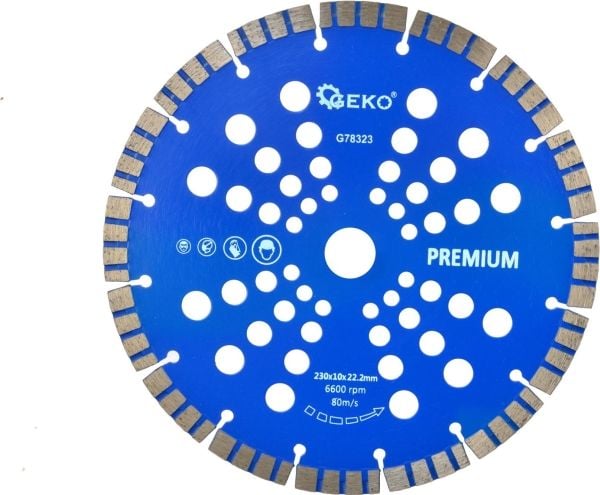 Geko diamantskive 230x10x22,2 mm turbo Premium med laser (G78323)
