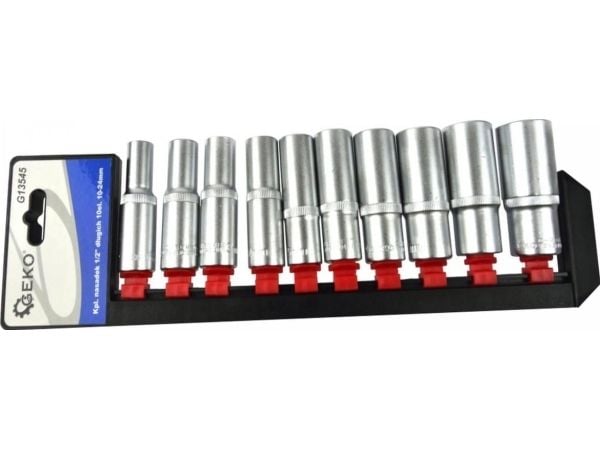 Geko verktøyssett KPL. 1/2" bits 10 deler 10-24 mm (5/10) G13545