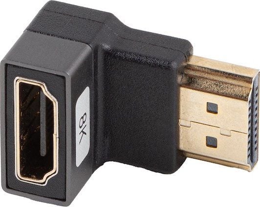 Lanberg AV Adapter Lanberg HDMI(F)->HDMI(F) 8K vinkel ned aluminimum silver