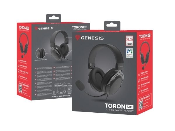 GENESIS Toron 301, trådbunden, spel, 20 - 20 000 Hz, 230 g, headset, svart