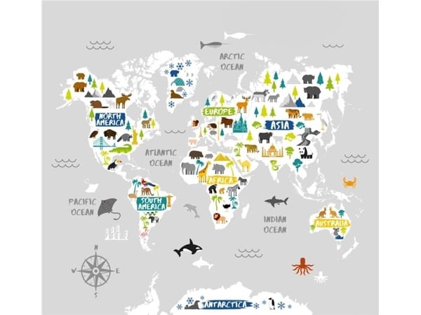 Fototapet PHOTOMURAL 119600 KIDS WORLD MAP