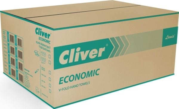 Cliver papirhåndklær ZZ CLIVER 1W makulatur (20 x 200), hvit